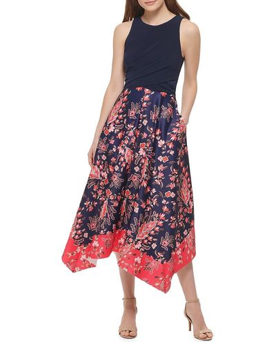 Vince Camuto Floral Fit & Flare Maxi Dress - Red