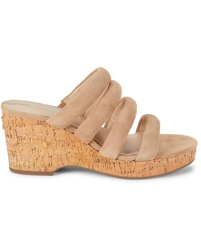 Sam Edelman Yuki Suede Espadrille Wedge Sandals - Natural