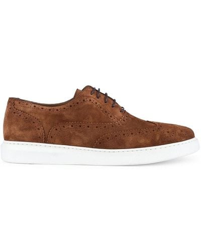 VELLAPAIS Leather Low Top Sneakers - Brown