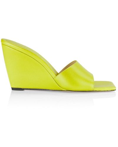 Wandler Gaia Leather Wedge Sandals - Yellow