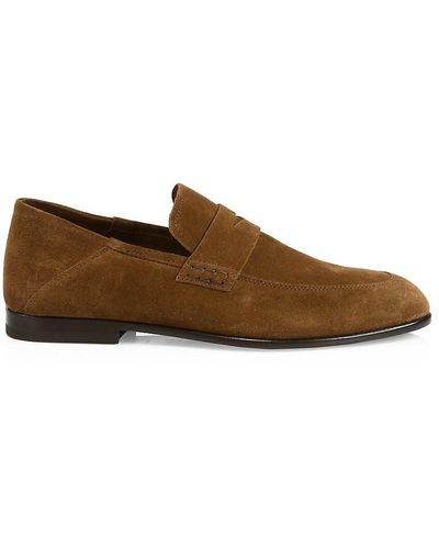 Harry's Of London Edward Soft Suede Penny Loafers - Brown