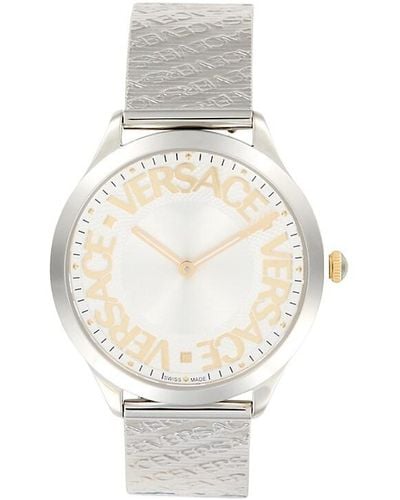 Versace 38Mm Stainless Steel Bracelet Watch - White