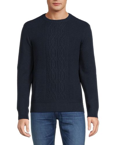 Ben Sherman 'Crewneck Cable Knit Sweater - Blue
