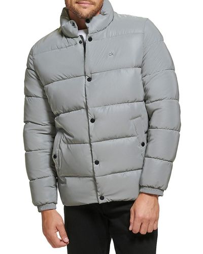Calvin Klein Sheen Water-resistant Down Puffer Jacket - Grey