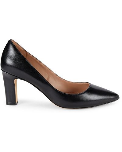Cole Haan Mylah Point Toe Leather Court Shoes - Black