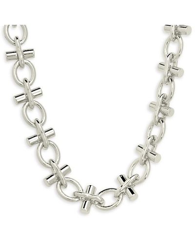 Sterling Forever Amaya Silvertone Plated Chain Necklace - Metallic