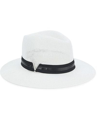 Vince Camuto Textured Paper Panama Hat - White