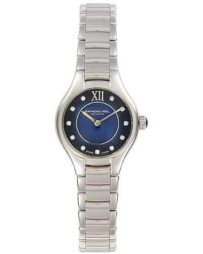 Raymond Weil Noemia 24Mm Stainless Steel & 0.058 Tcw Diamond Bracelet Watch - Blue