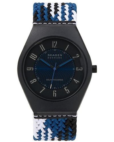 Skagen Grenen Save The Waves Le 37mm Textile Strap Solar Watch - Blue