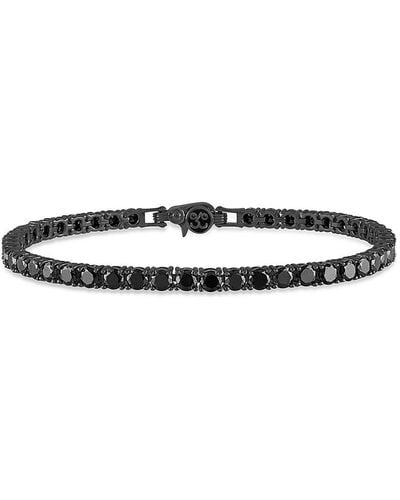 Esquire Ruthenium Plated Sterling & Spinel Tennis Bracelet - White
