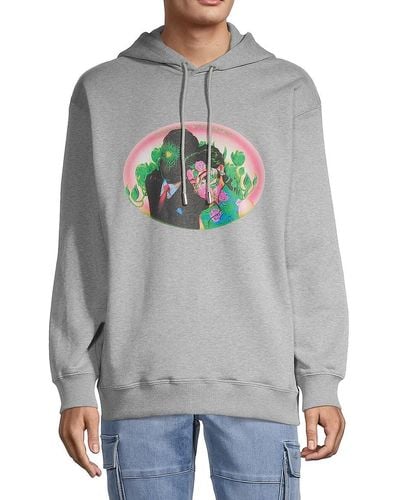 Opening Ceremony Floral Figures Hoodie - Gray
