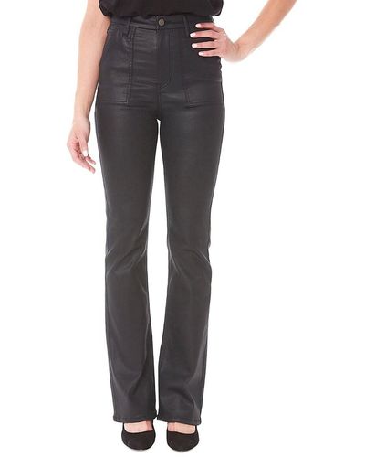 Nicole Miller Glisten High Rise Coated Bootcut Jeans - Black