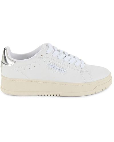 Nine West Contrast Trim Sneakers - White