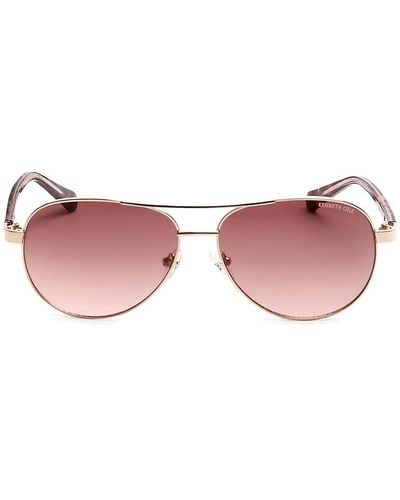 Kenneth Cole 60mm Aviator Sunglasses - Pink