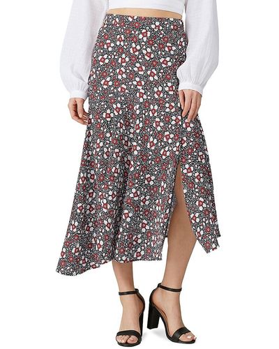Rebecca Minkoff Reiana Floral Midi Skirt - Black