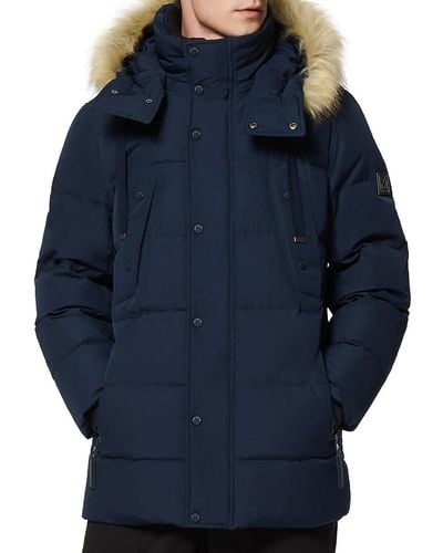 Marc new york baltic faux fur top trim down & feather fill parka