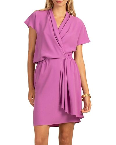 Trina Turk Enchantress Wrap Shirt Dress - Purple