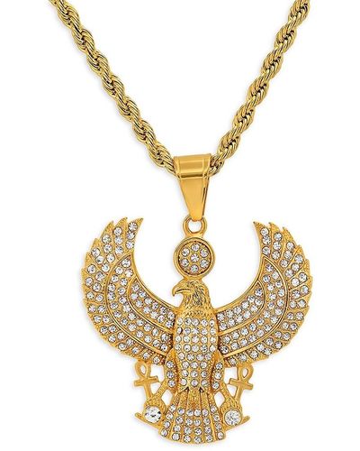 Anthony Jacobs 18K Goldplated Stainless Steel & Simulated Diamond Pendant Necklace - Metallic
