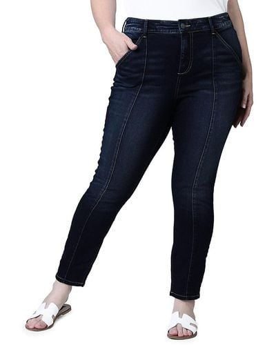 Slink Jeans Plus High Rise Ankle Skinny Jeans - Blue