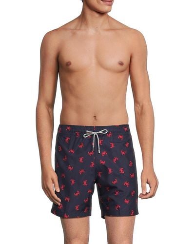 Trunks Surf & Swim 'Crab Print Drawstring Swim Shorts - Blue