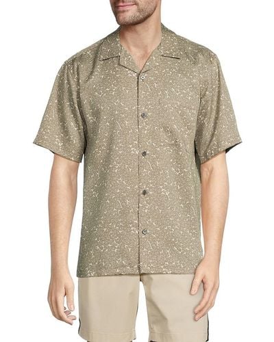 Theory Floral Camp Shirt - Green