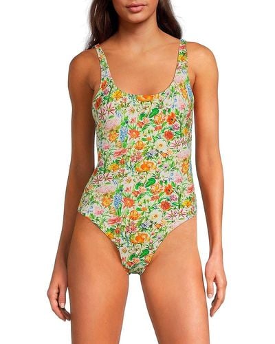 Onia Floral Scoop One Piece Swimsuit - Green