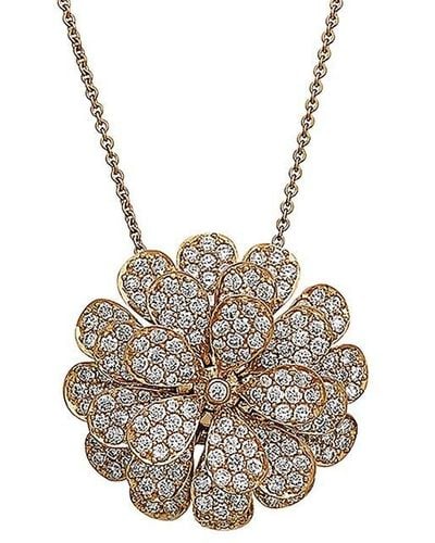 Hueb Secret Garden 18k Yellow Gold & 0.28 Tcw Diamond Flower Pendant Necklace/16" - White