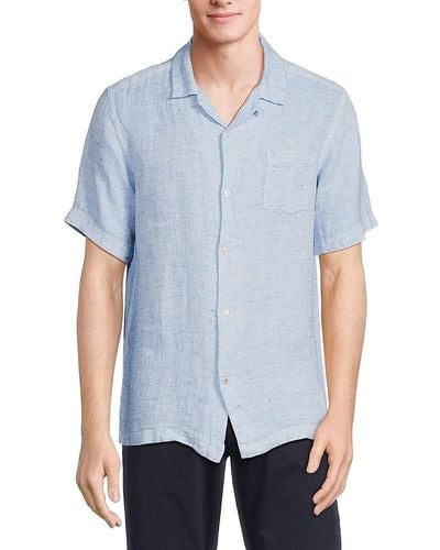 Swims Capri Short Sleeve Linen Shirt - Blue