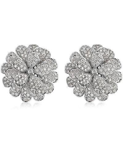 Hueb Secret Garden 18K & 6.95 Tcw Diamond Floral Stud Earrings - Metallic