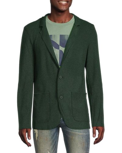 Kenneth Cole Solid Knit Cardigan - Green
