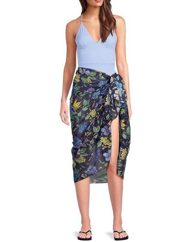 Onia Floral Sarong Cover Up - Blue