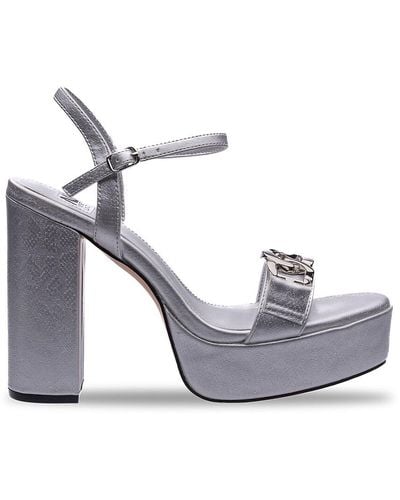 Lady Couture Darling Block Heel Platform Sandals - Grey