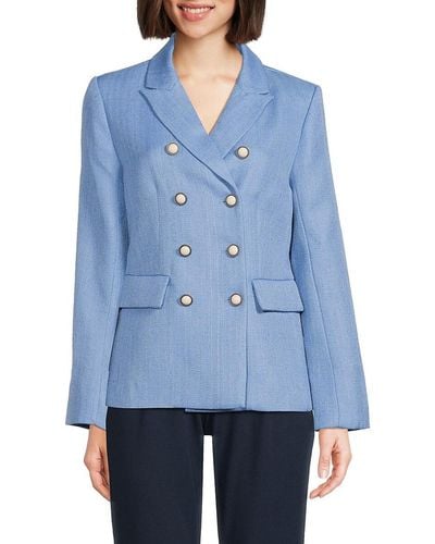 Wdny Double Breasted Blazer - Blue