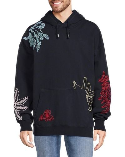 Scotch & Soda Floral Embroidered Hoodie - Blue