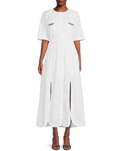 Brunello Cucinelli Drop Shoulder Maxi Shirtdress - White