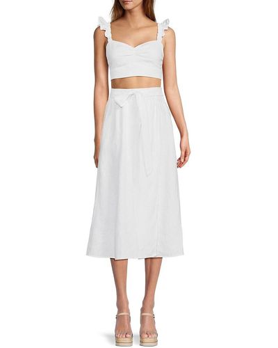 Reformation Pam 2-piece Linen Crop Top & Skirt Set - White