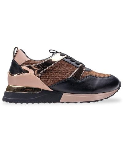Lady Couture Solo Metallic Colorblock Sneakers - Brown