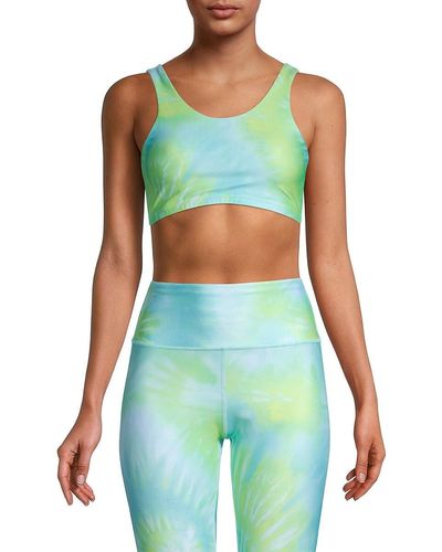 Peixoto Women's Oliva Tie-dye Cropped Sport Top - Lagoon Tie Dye - Size Xs - Green