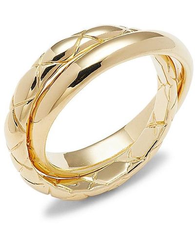 Judith Ripka 2-piece Aura 14k Yellow Goldplated Sterling Silver Ring Set - Metallic