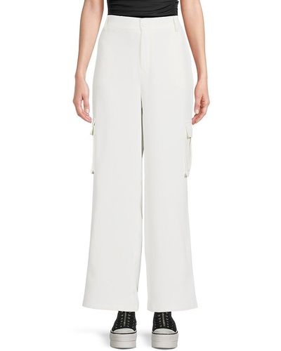 French Connection Flat Front Combat Trousers - White