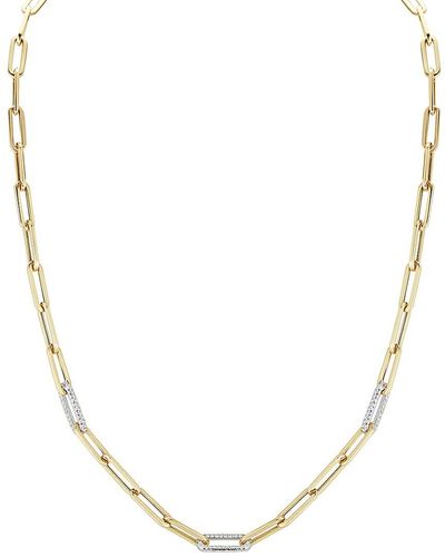 Nephora 14K Two-Tone & Diamond Paperclip Chain Necklace - Natural