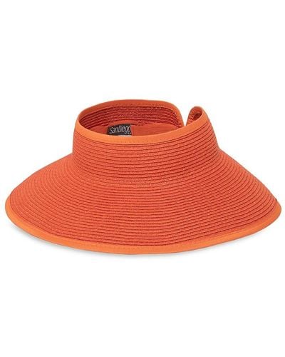 San Diego Hat Contrast Roll-Up Visor - Red
