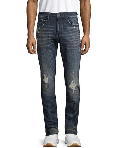 PRPS Le Sabre Stretch The Six Distressed Slim-Tapered Jeans - Blue
