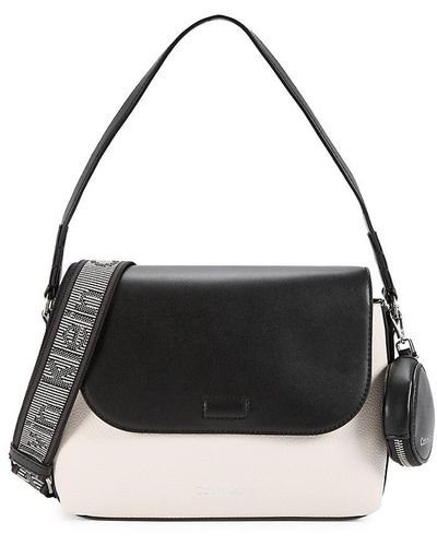 Calvin Klein Millie Two Tone Shoulder Bag - Black