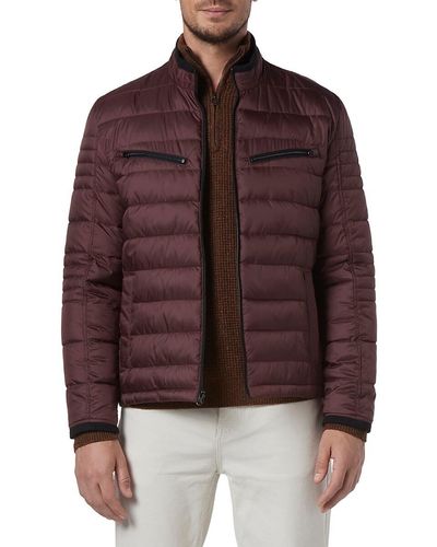 Andrew Marc Grymes Channel Quilted Puffer Jacket - Brown