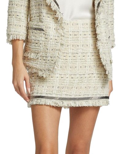 Cinq À Sept Doris Wool Blend Tweed Mini Skirt - Natural