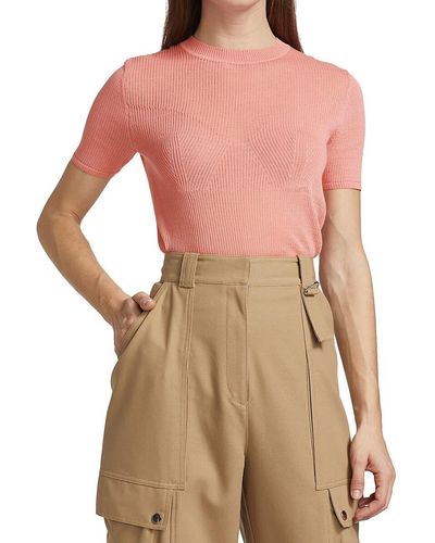 3.1 Phillip Lim 'Short Sleeve Knit Sweater - Pink