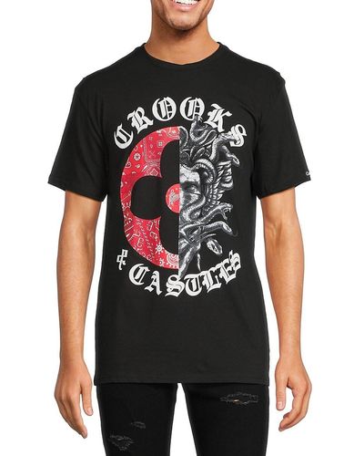 Crooks and Castles Half Lux Stone Paisley Graphic Tee - Black