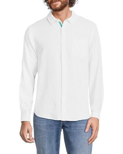 Vintage Summer Linen Blend Shirt - White
