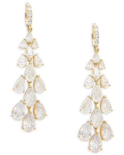 Adriana Orsini Feliz Goldtone & Glass Crystal Drop Earrings - White